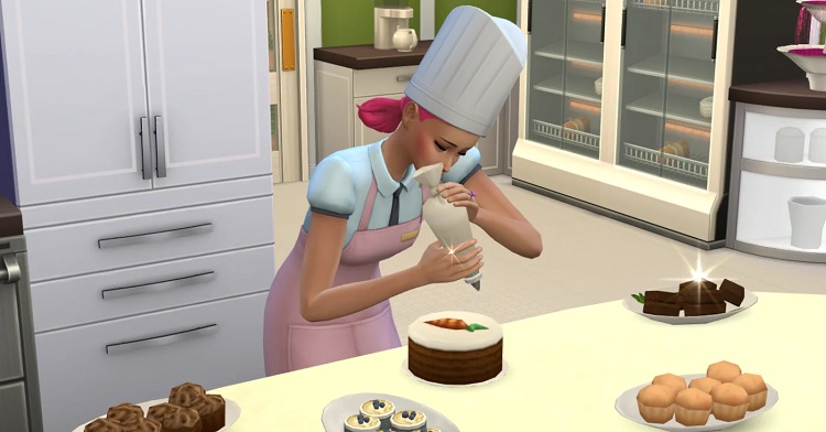 How to bake the cake in sims 4?