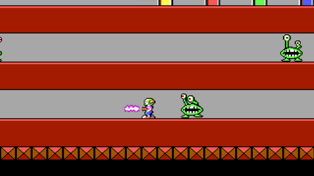 Commander Keen chased by a Garg