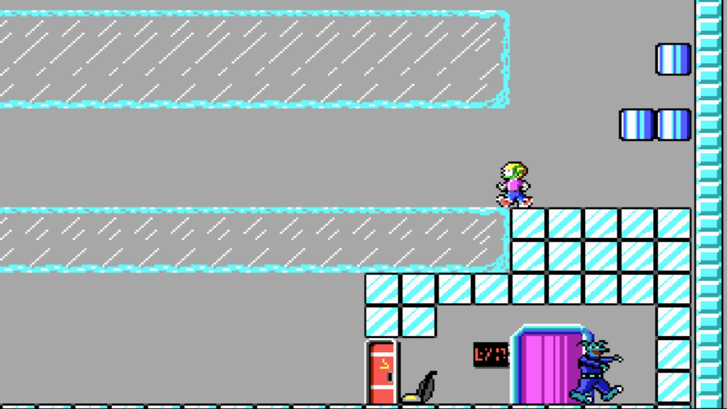 Commander Keen approaching the level exit