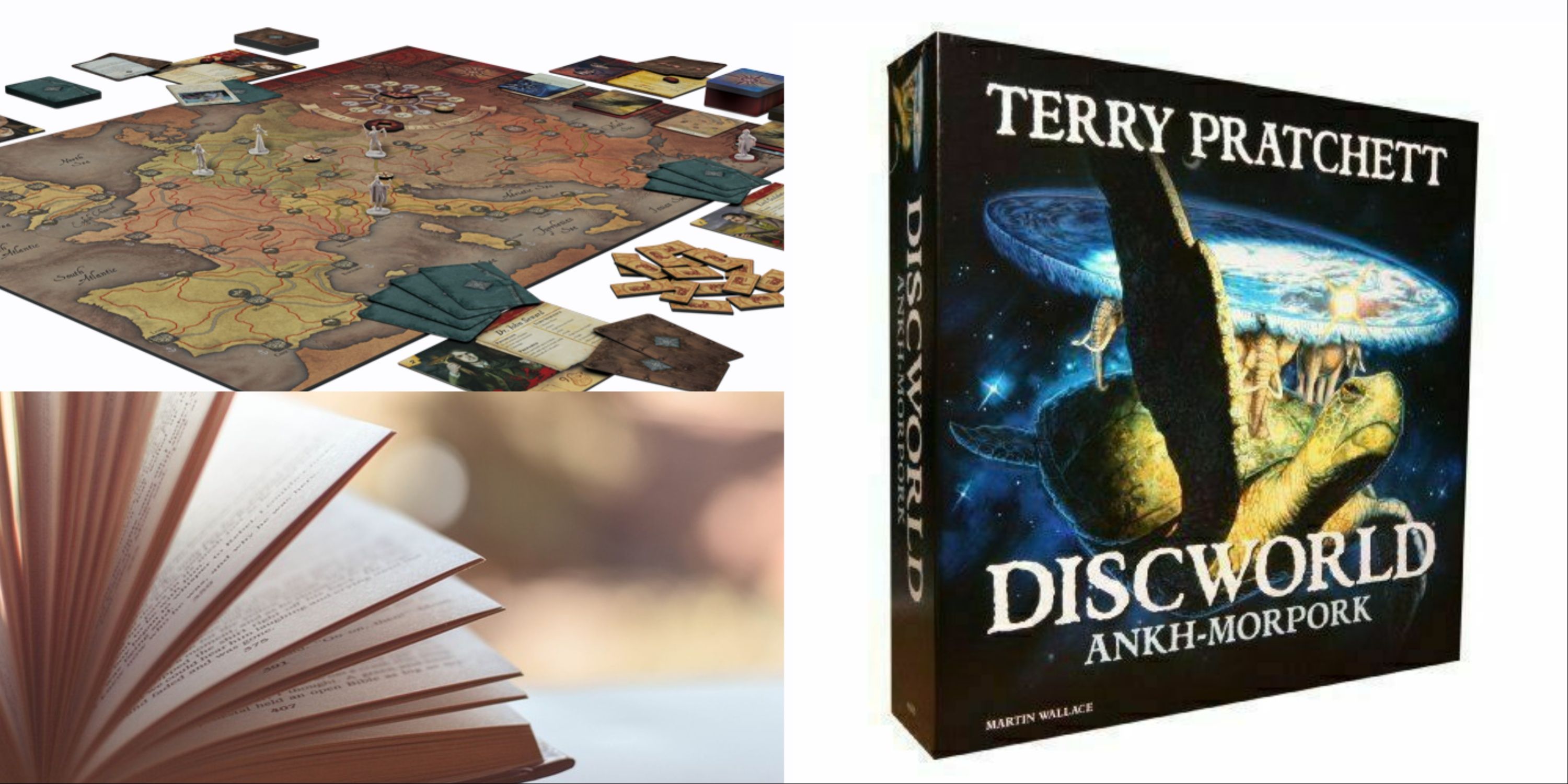 9 Best Boardgames Based On Books: Fury Of Dracula game, Discworld Box & Book Image