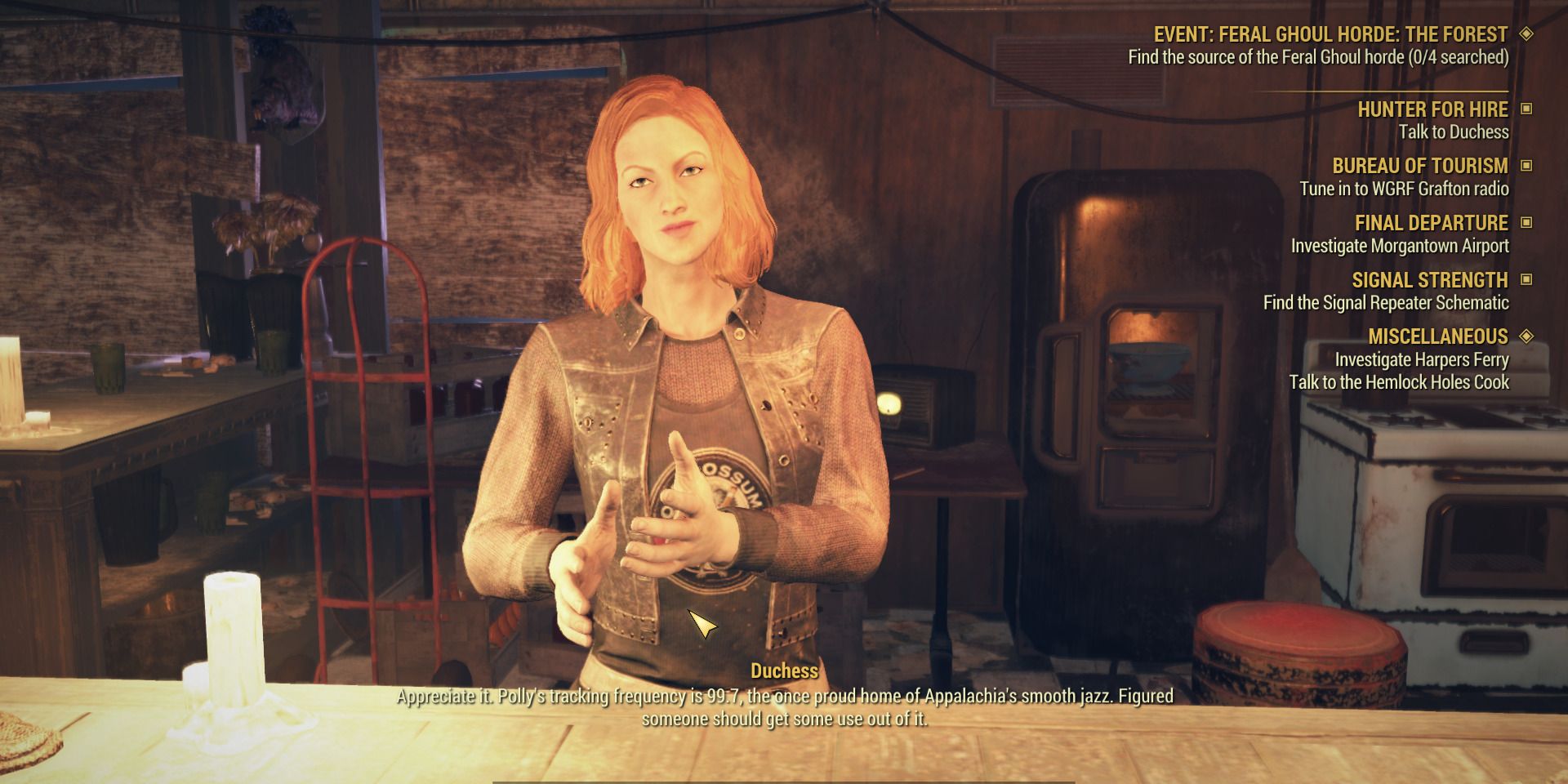 Image of Duchess in the Hunter for Hire quest in Fallout 76