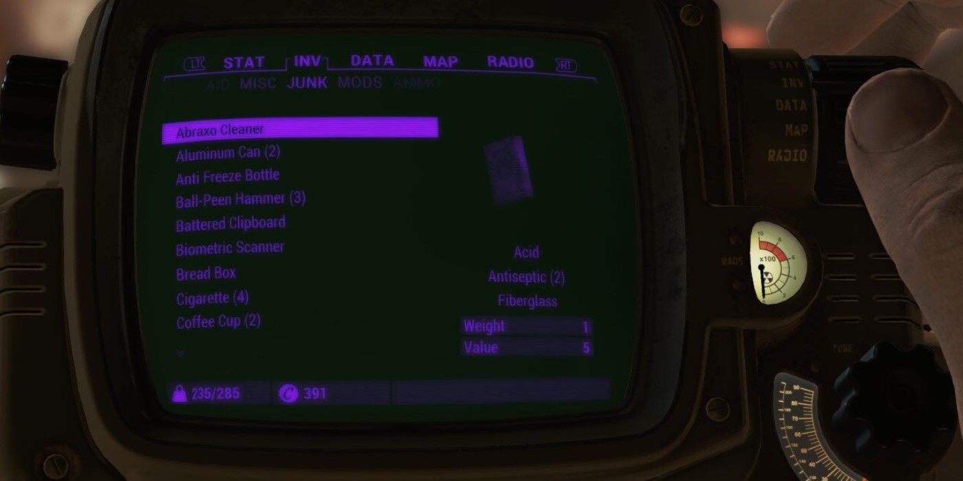 fallout 4 tips and tricks 2 - junk in inventory