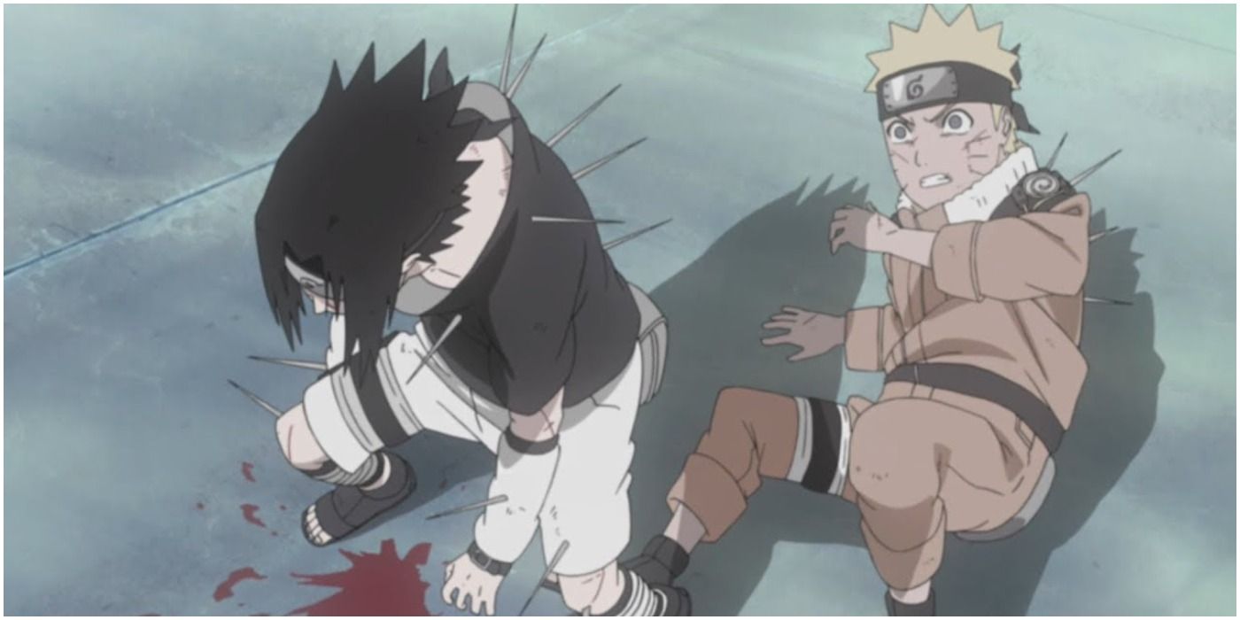 Sasuke protects Naruto