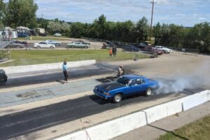drag racing view of burnout box from timing tower